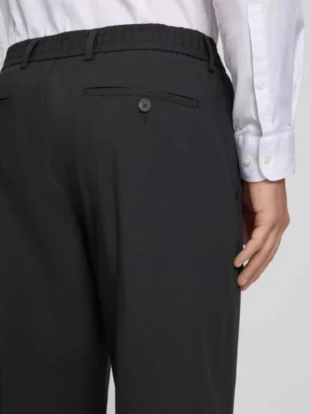 Spodnie garniturowe o kroju regular fit z dodatkiem S.oliver Black Label czarne