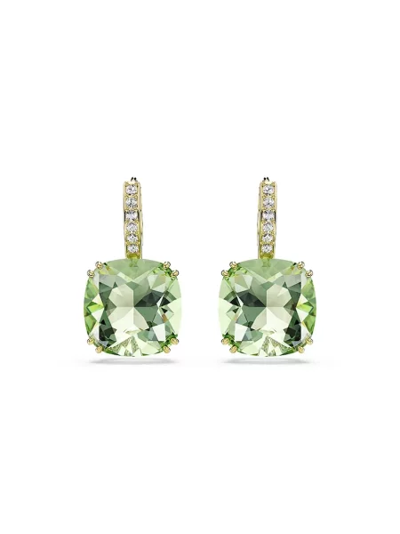 Swarovski náušnice dámske pozlátené swarovski kryštál MILLENIA zelená