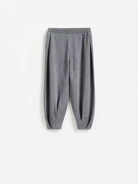 Reserved Pantaloni barrel leg gri-închis gri