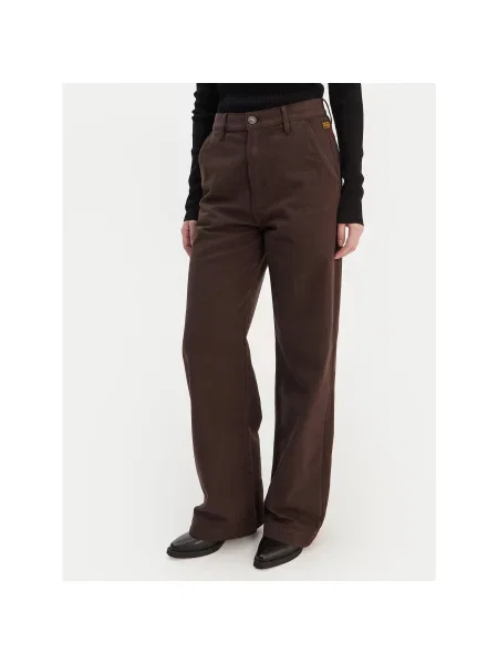G-Star Raw Medžiaginės kelnės Deck Wide Leg ruda