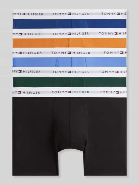Spodnie z paskiem z logo w zestaw 5 szt. Tommy Hilfiger zielone