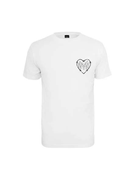 Tričko Urban Classics Burning Hearts Tee White S bílé