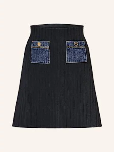 Sandro Spódnica Z Dzianiny blau czarna