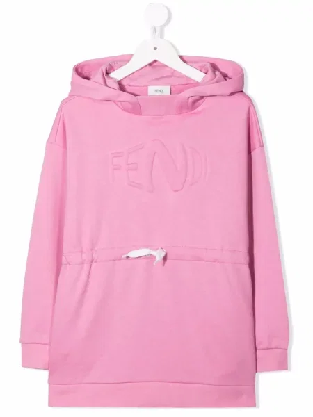 Bluza z kapturem dziecięca Fendi różowa