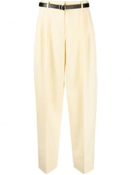 Pantaloni Jil Sander de lână galben