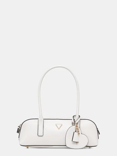 Guess torebka bagietka z imitacji skóry ISOBEL biała