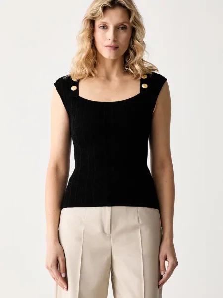 Marciano by Guess bluză pentru femei cu vâscoză YAMNA negru