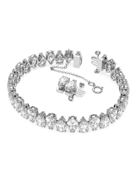 Swarovski Akcesoria Kobieta Szary ONE SIZE Bransoletka z Kryształami w Kształcie Kropli biała