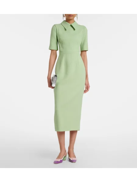 Rochie midi Emilia Wickstead de lână verde