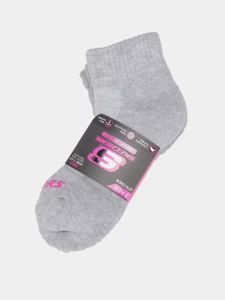 Skechers Terry Qtr Crew Набір шкарпеток Для дівчаток сірий