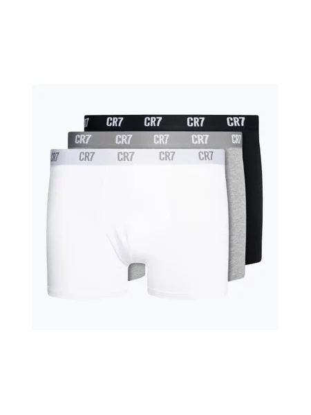 Боксери Basic Trunk 3 pary white/grey melange/black білі