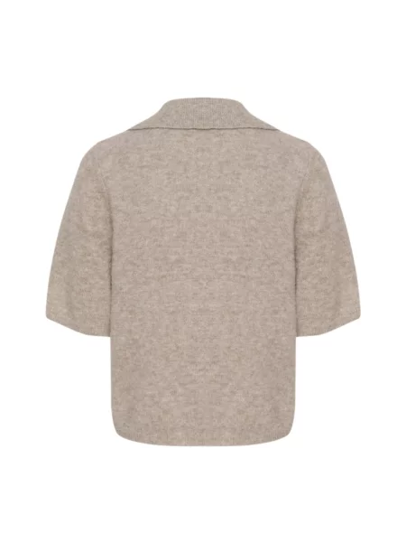 Sweter Gestuz w paski z paskiem beżowy