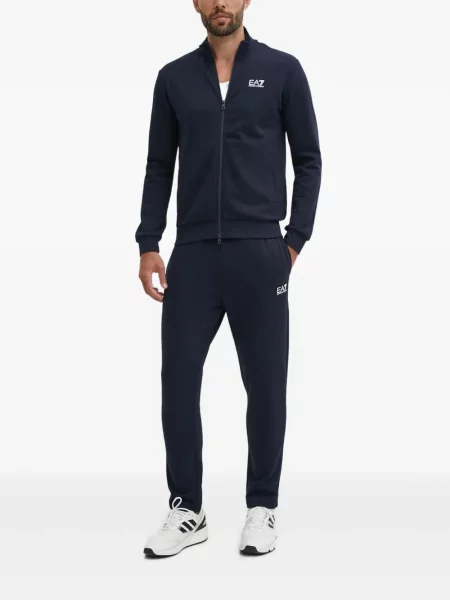 Суичър с цип Ea7 Emporio Armani с автограф синьо