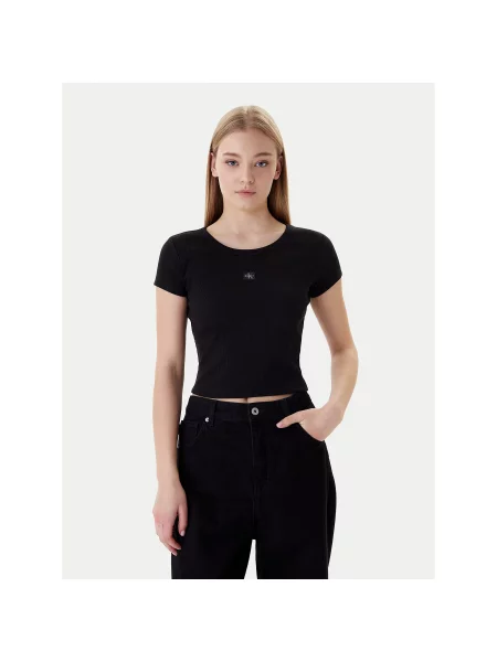 Calvin Klein Jeans T-Shirt Slim Fit μαύρο