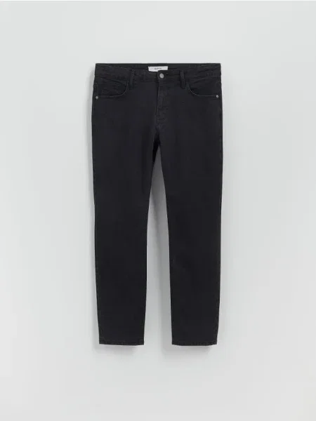 Reserved Blugi slim cu efect prespălat negru