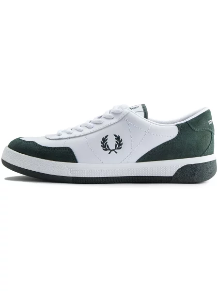 Pantofi Fred Perry din piele de căprioară alb
