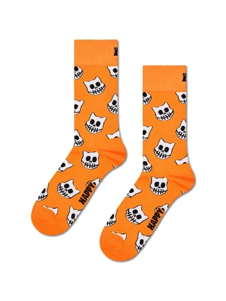 Happy Socks Ponožky Halloween zelená / oranžová / čierna biela