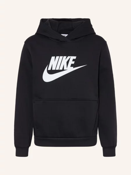 Dětská mikina Nike Club Fleece Hoodie black/white bílá