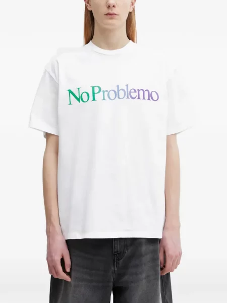 Tricou No Problemo cu imagine alb