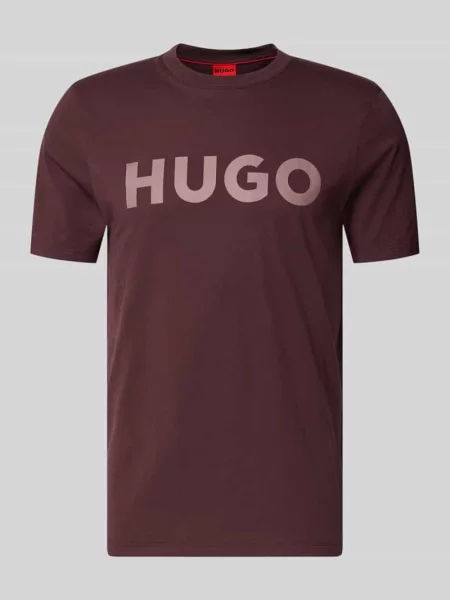 T-shirt o kroju regular fit z czystej bawełny model ‘DULIVIO’ Hugo bordowa