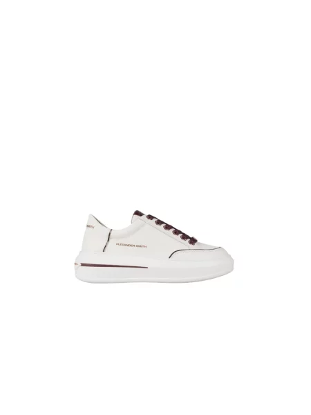 Sneakersy Alexander Smith skórzane z nadrukiem białe