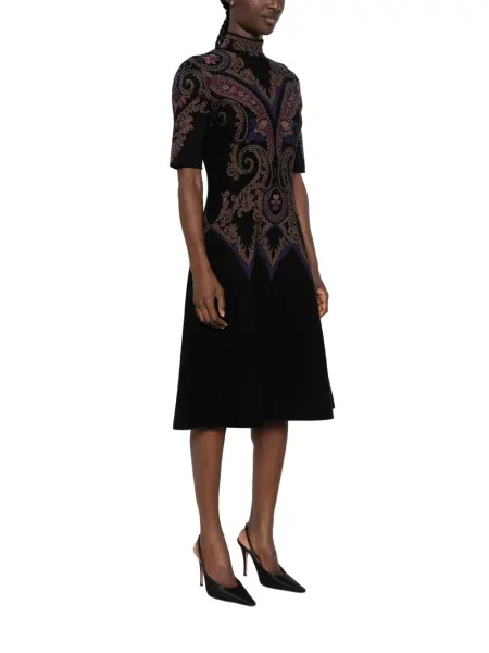 Rochie midi Etro cu model paisley negru