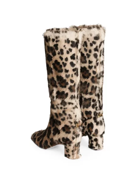 Botine Dolce & Gabbana cu imagine cu model leopard maro