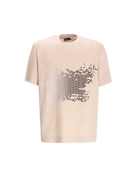 Koszulka Emporio Armani z krótkim rękawem beżowa