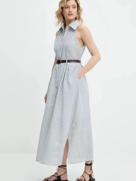 Answear Lab sukienka maxi rozkloszowana niebieski