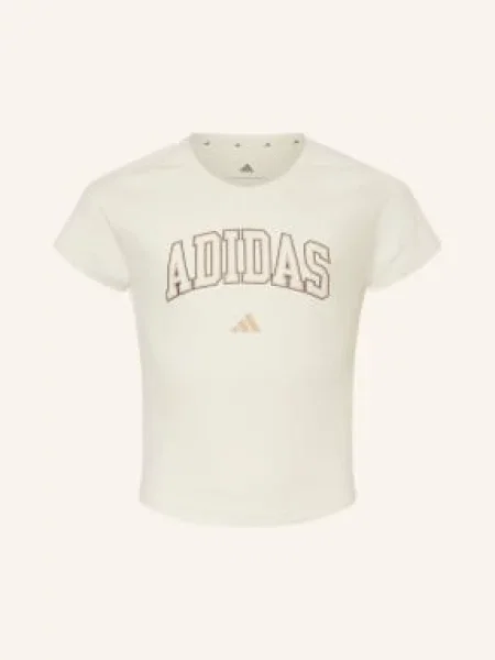 Adidas Tričko Sport Seasonals Collegiate Typography krémová / tmavě hnědá béžová