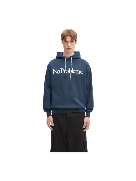 Bluza z kapturem No Problemo z kapturem niebieska