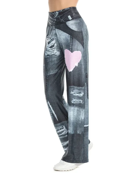 Winshape Hlače denim / temno / roza siv