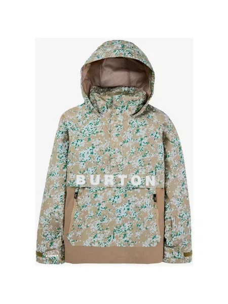 Kurtka Burton Frostner 2L Anorak zielona z kapturem XS beżowa
