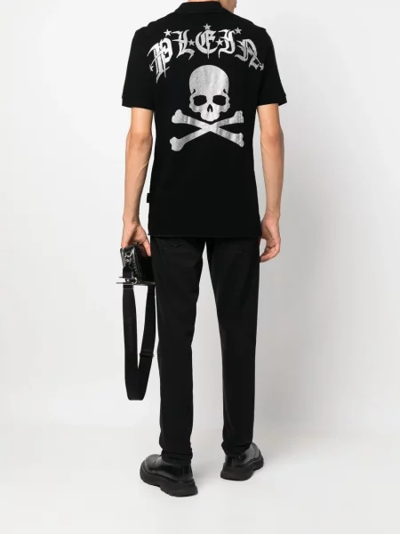 Polo Philipp Plein με σχέδιο μαύρο