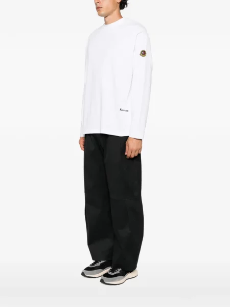 Lung tricou Moncler cu imagine alb