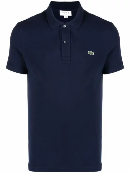 Polo Lacoste cu broderie albastru
