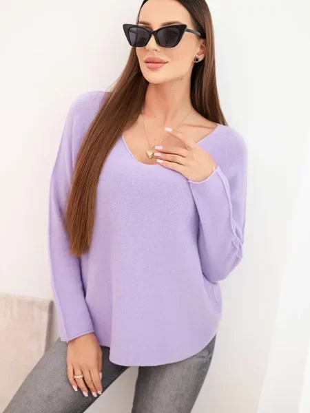 Pulover Kesi Włoski cu decolteu în V gri