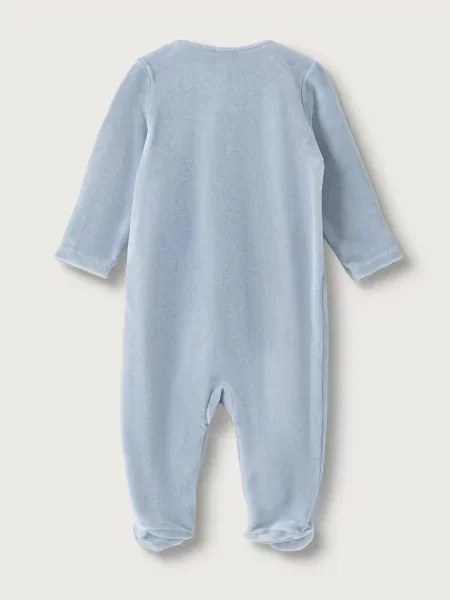 United Colors of Benetton kombinezon za bebe od velura plava