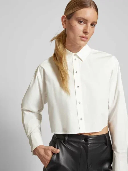 Bluzka koszulowa o kroju regular fit z mankietami — Constantly K x P&C* biała