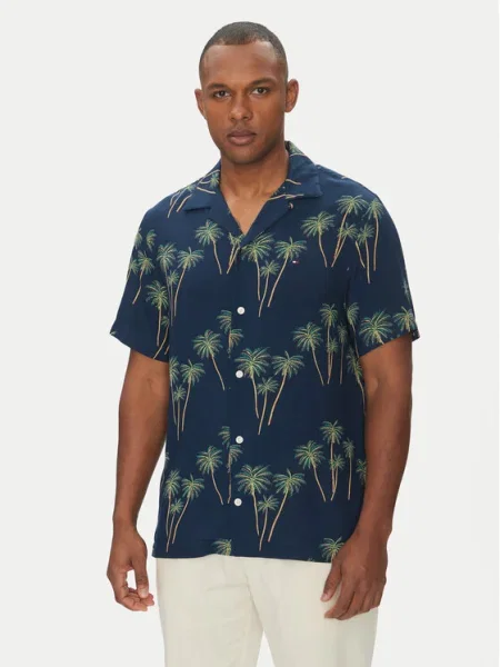 Риза Tommy Hilfiger със стандартна кройка с класическа яка тъмносиньо