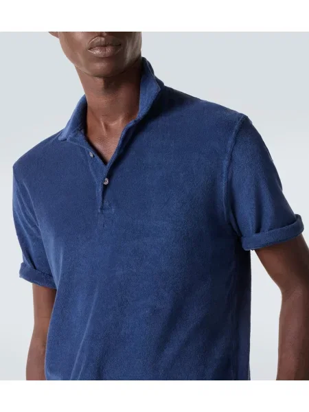 Polo Fedeli din material terry albastru