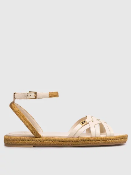 Шкіряні босоніжки Valentino бежеві