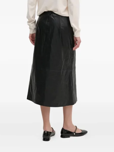 Fustă midi Dkny până la genunchi negru
