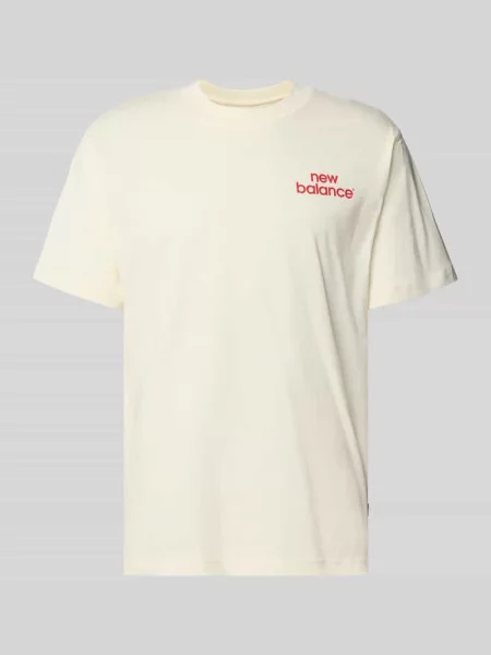 T-shirt o kroju regular fit z czystej bawełny model INTELLIGENT' New Balance biała