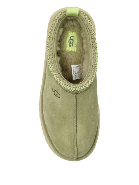 Papuci de casă Ugg din piele de căprioară cu platformă verde