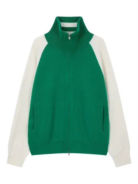 Cardigan Studio Tomboy din jacard verde
