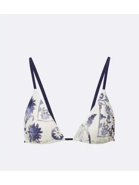 Top Sir cu model floral albastru