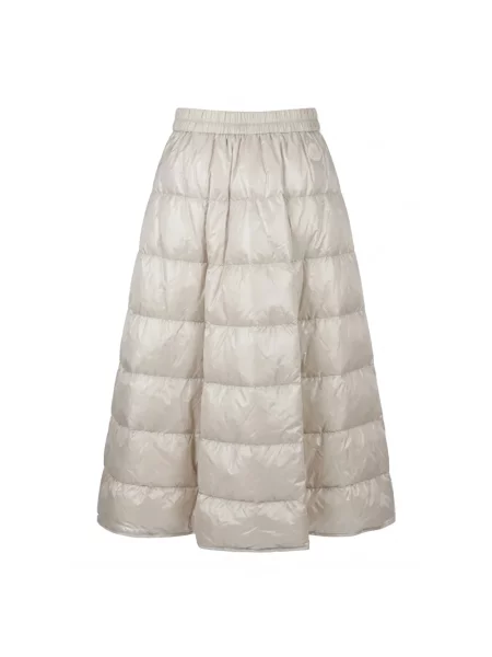Lniana spódnica midi Moncler beżowa
