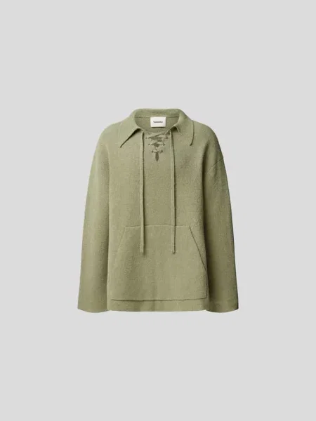 Sweter o kroju oversized z froty Nanushka zielony