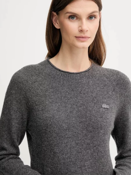 Шерстяной легкий свитер Lacoste серый